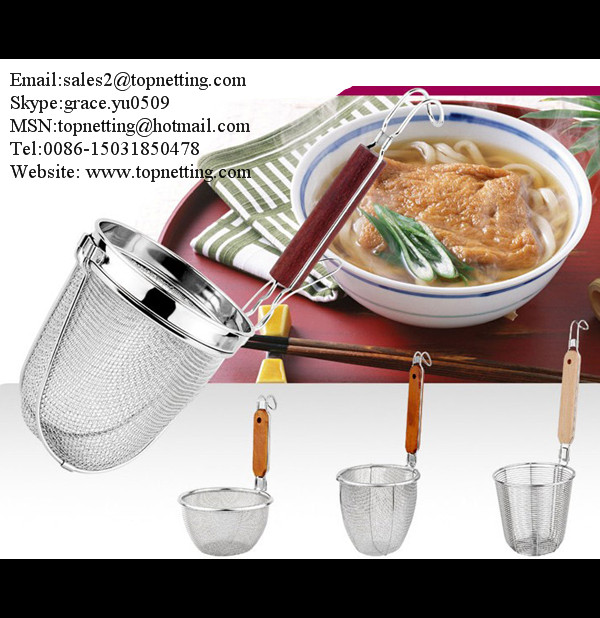 stainless steel food strainers with handles and hooks